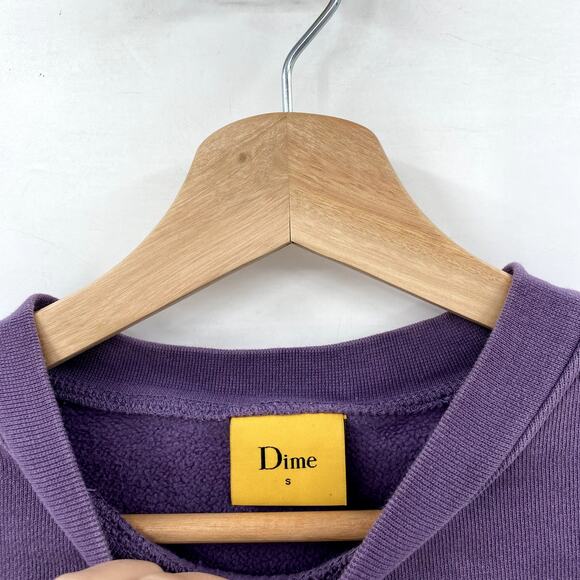 Dime Men's Micro Crew Sweat in Washed Grape - Picture 4 of 9